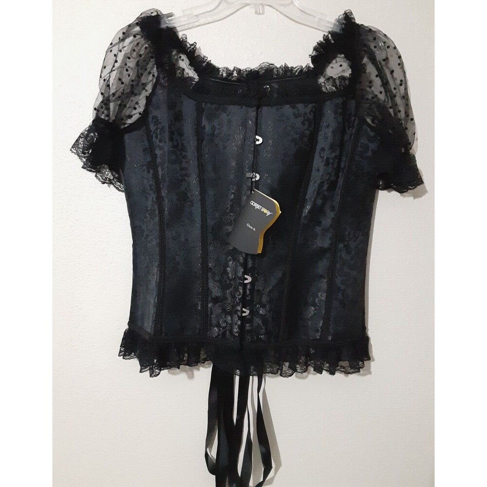 Corset Story Corset Black Baroque Boned Steampunk Victorian Cosplay Size US 18